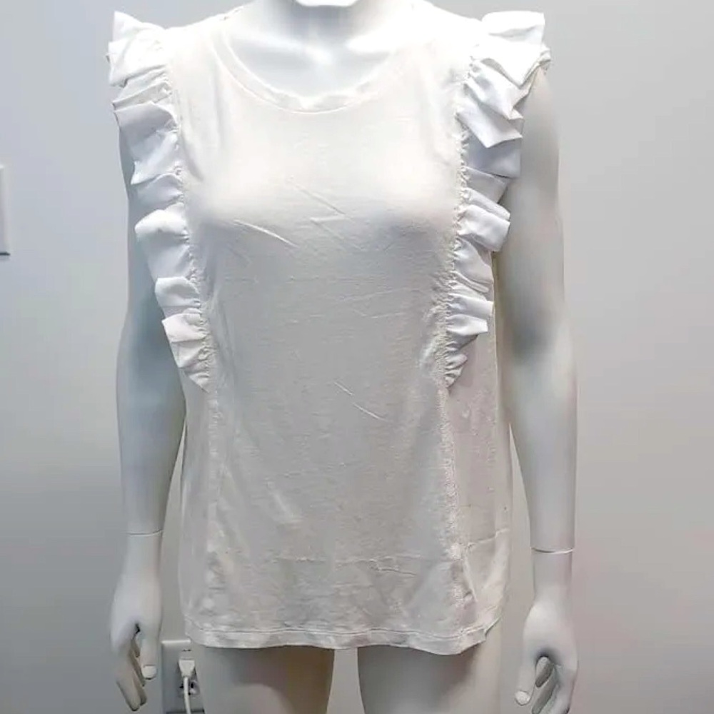 NEW BCBG MAXAZRIA ruffled sleeveless shirt. NEVER WORN
